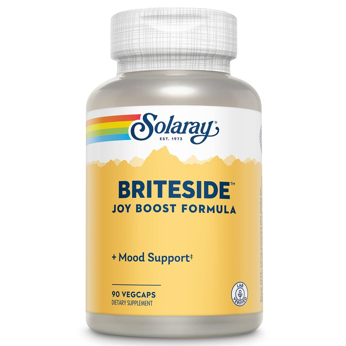 SOLARAY BriteSide cápsulas: frasco de cápsulas para apoyo suave del estado de ánimo.
