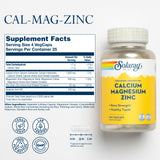 SOLARAY Calcio Magnesio Zinc cápsulas en primer plano para función muscular