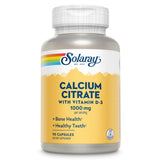 SOLARAY calcio citrato D3 1000 mg - bote visible para huesos sanos y dientes