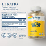 SOLARAY Calcio Magnesio Citrato 1-1 para absorción eficiente