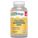 SOLARAY Calcio Magnesio Zinc - bote frontal, apoyo potencial a la salud ósea y muscular