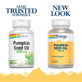 SOLARAY Cápsulas de aceite de calabaza, 1000 mg por porción para tomar fácilmente.