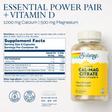 SOLARAY Cápsulas Calcio y Magnesio Citrato 2:1 listas para consumir.