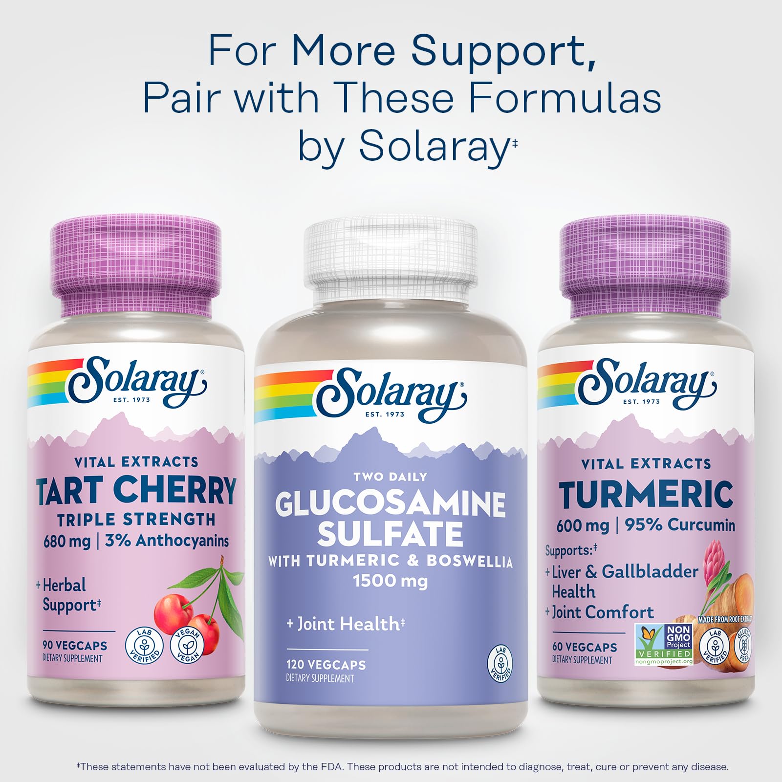 SOLARAY Capsulas curcumina color ambar: formato práctico para la rutina.