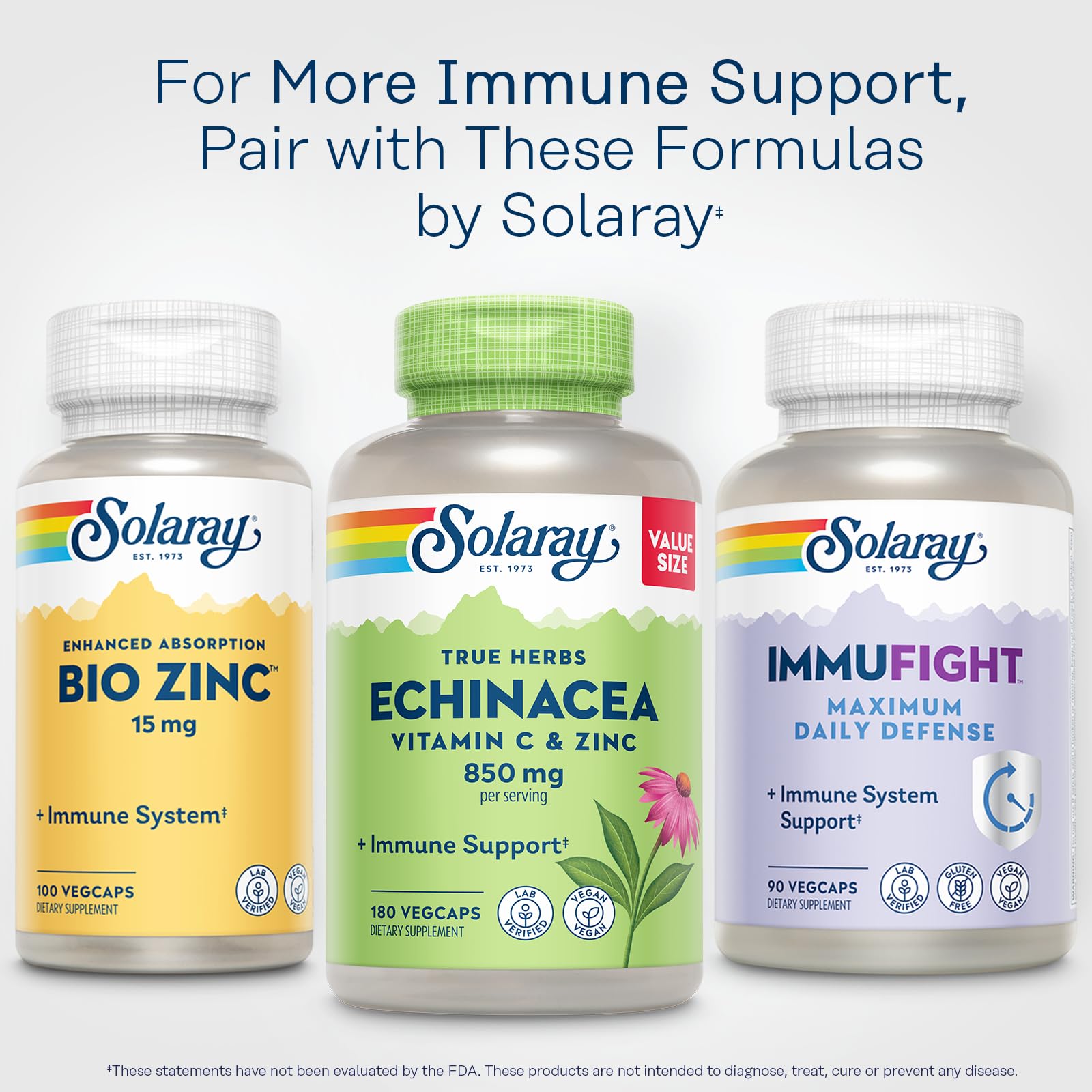 Cápsulas listas para la rutina diaria SOLARAY echinacea