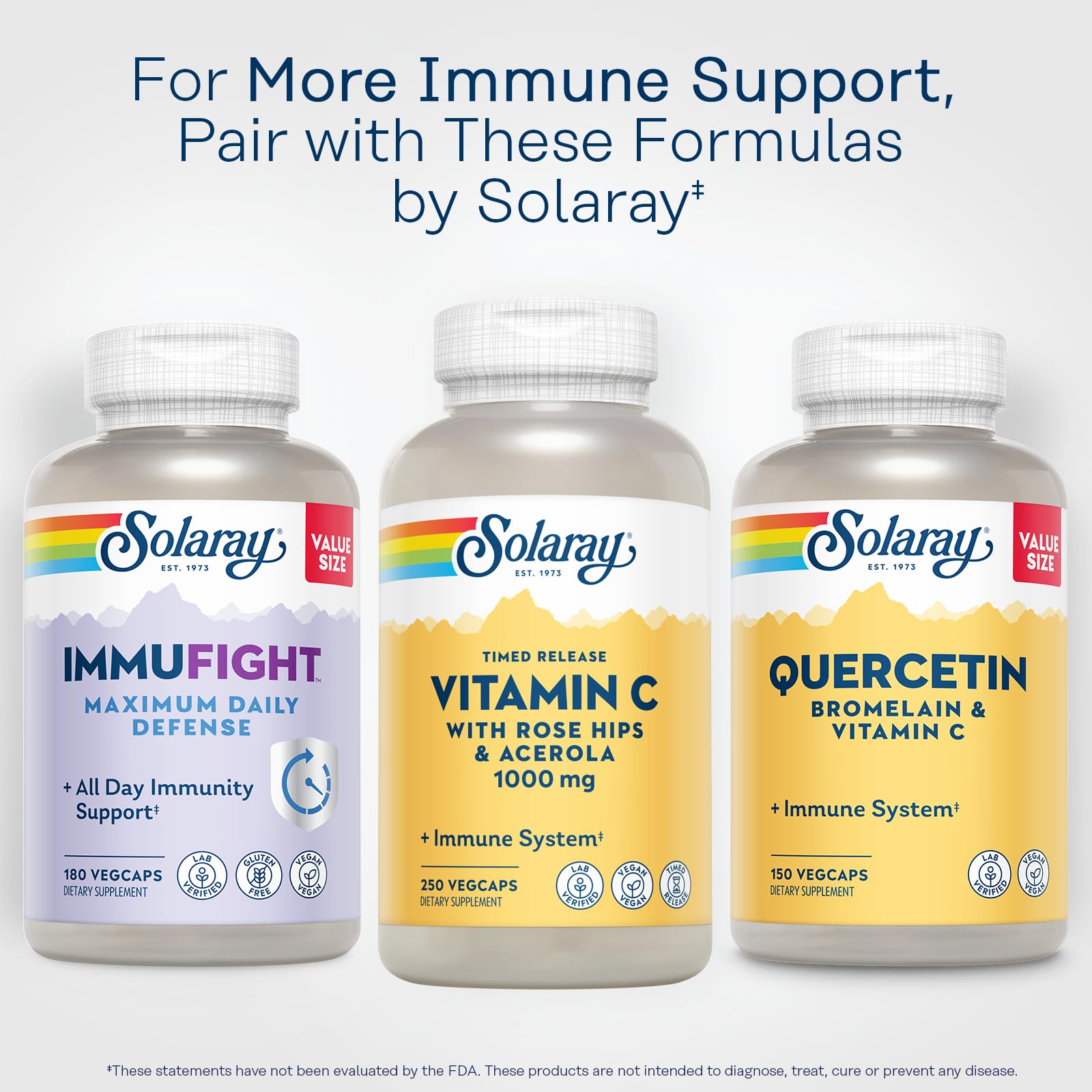 Cápsulas suaves y fáciles de tragar de SOLARAY Vitamina C 1000 mg.