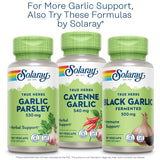 Cápsulas veganas de ajo Solaray, sin olor.