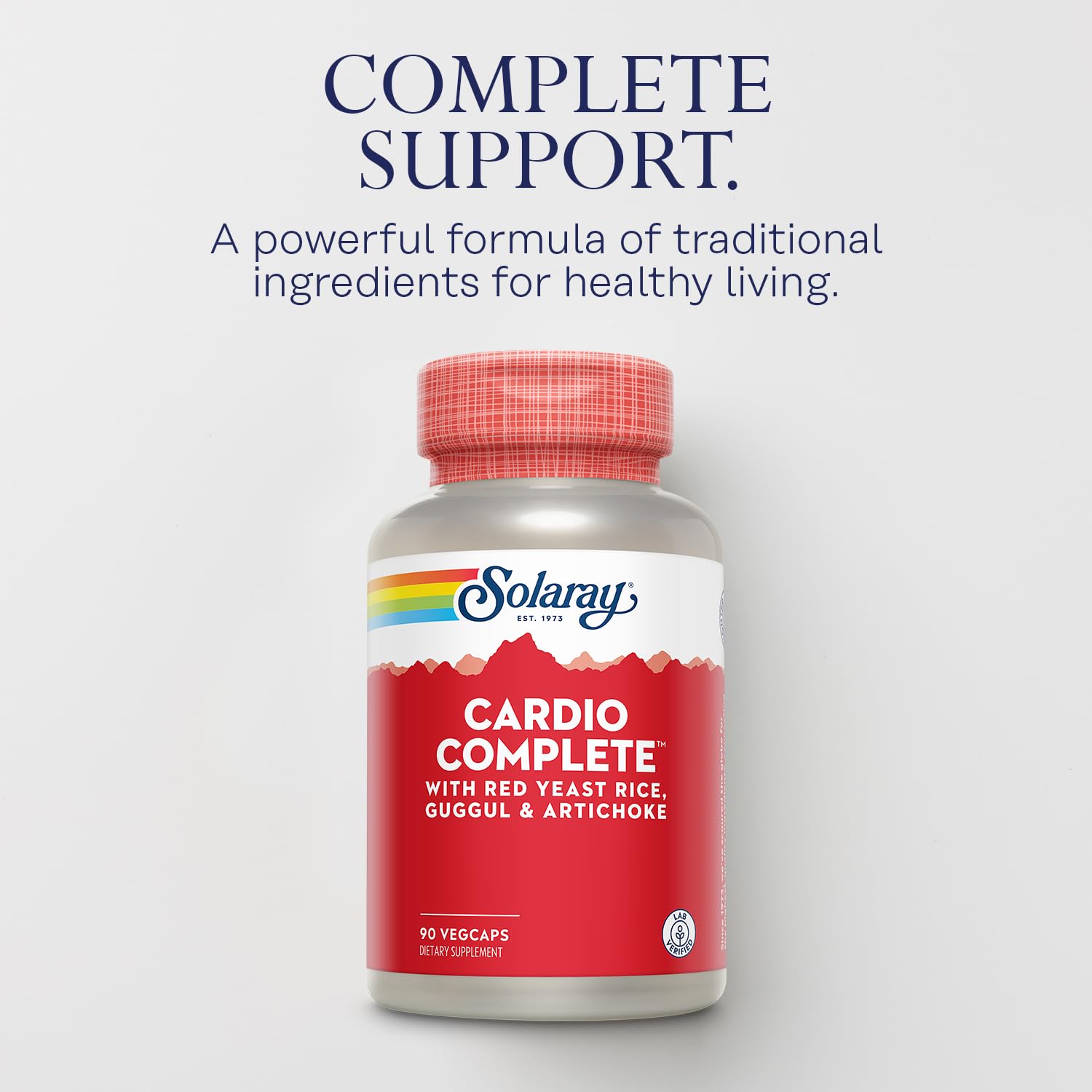 SOLARAY Cardio Completo: cápsulas vistas de cerca muestran textura uniforme para uso diario