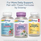 SOLARAY castano de indias etiqueta de composicion muestra extractos y capsulas veganas.