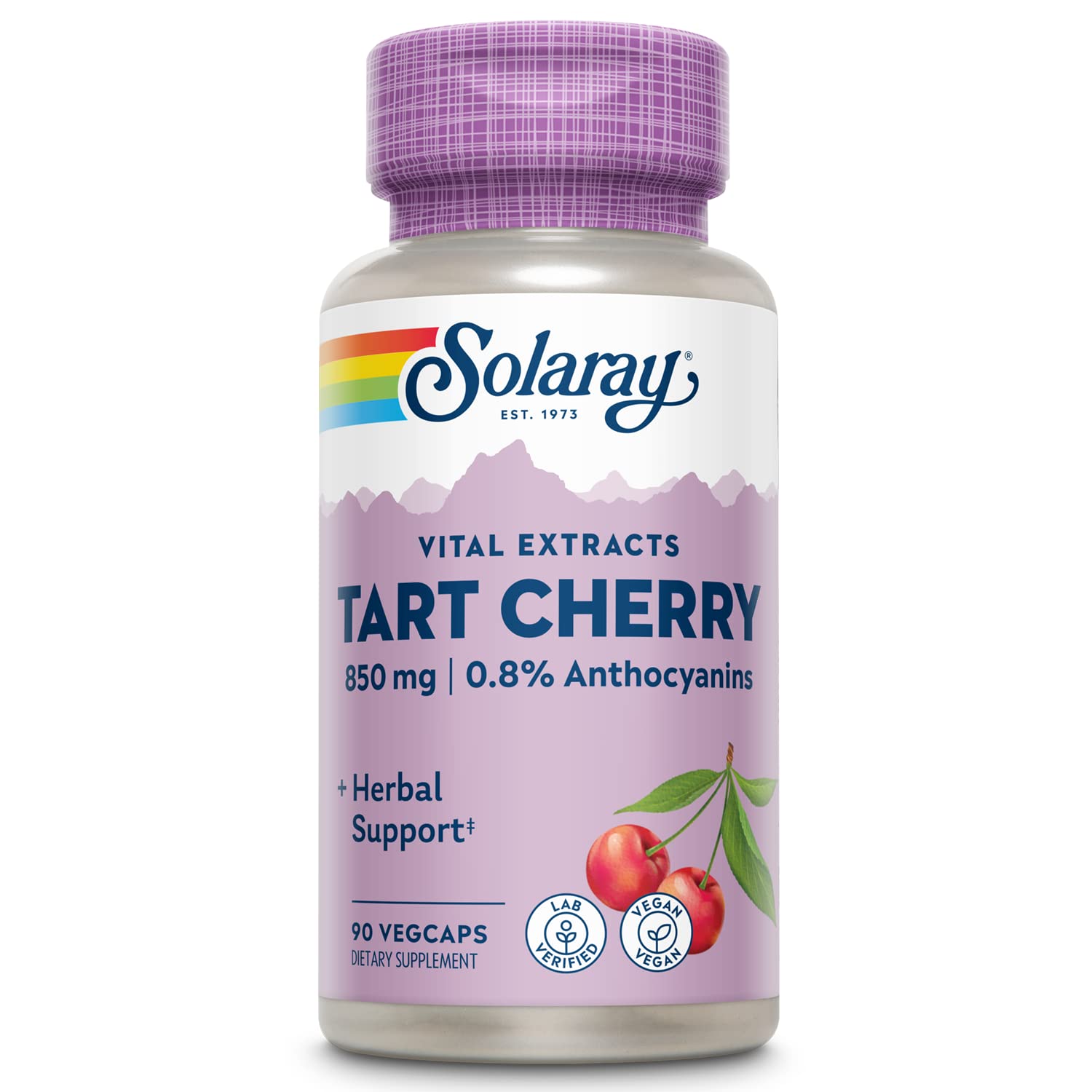 Solaray Tart Cherry extracto en botella para apoyo antioxidante diario