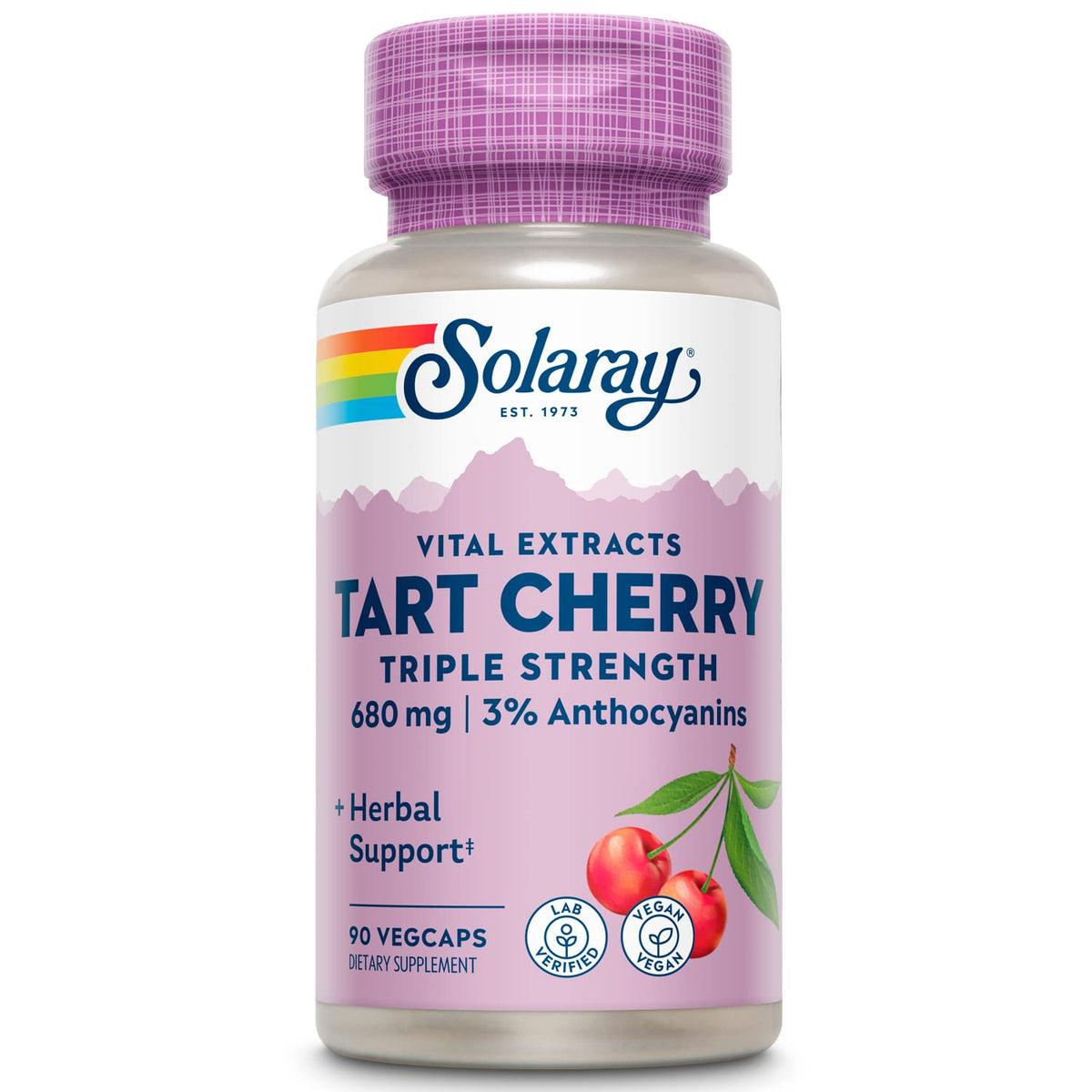 SOLARAY cereza agria extracto frasco: antioxidante para apoyo diario.