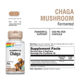 SOLARAY Chaga fermentado cápsulas veganas de 60 unidades para uso diario