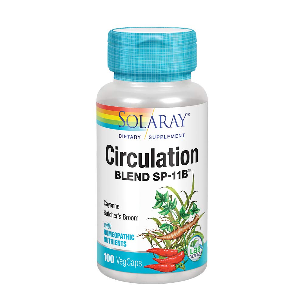 SOLARAY Circulation Blend SP-11B, etiqueta clara, confianza en la fórmula herbal.