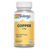SOLARAY Cobre Bisglicinato 2 mg cápsula vegana para equilibrio de minerales.