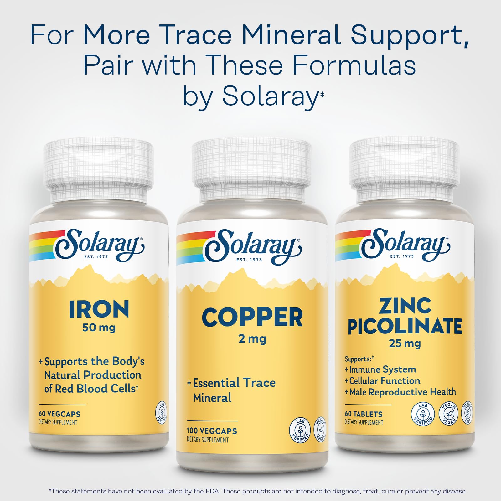 SOLARAY Cobre Bisglicinato 2 mg envase reciclado y sostenible.