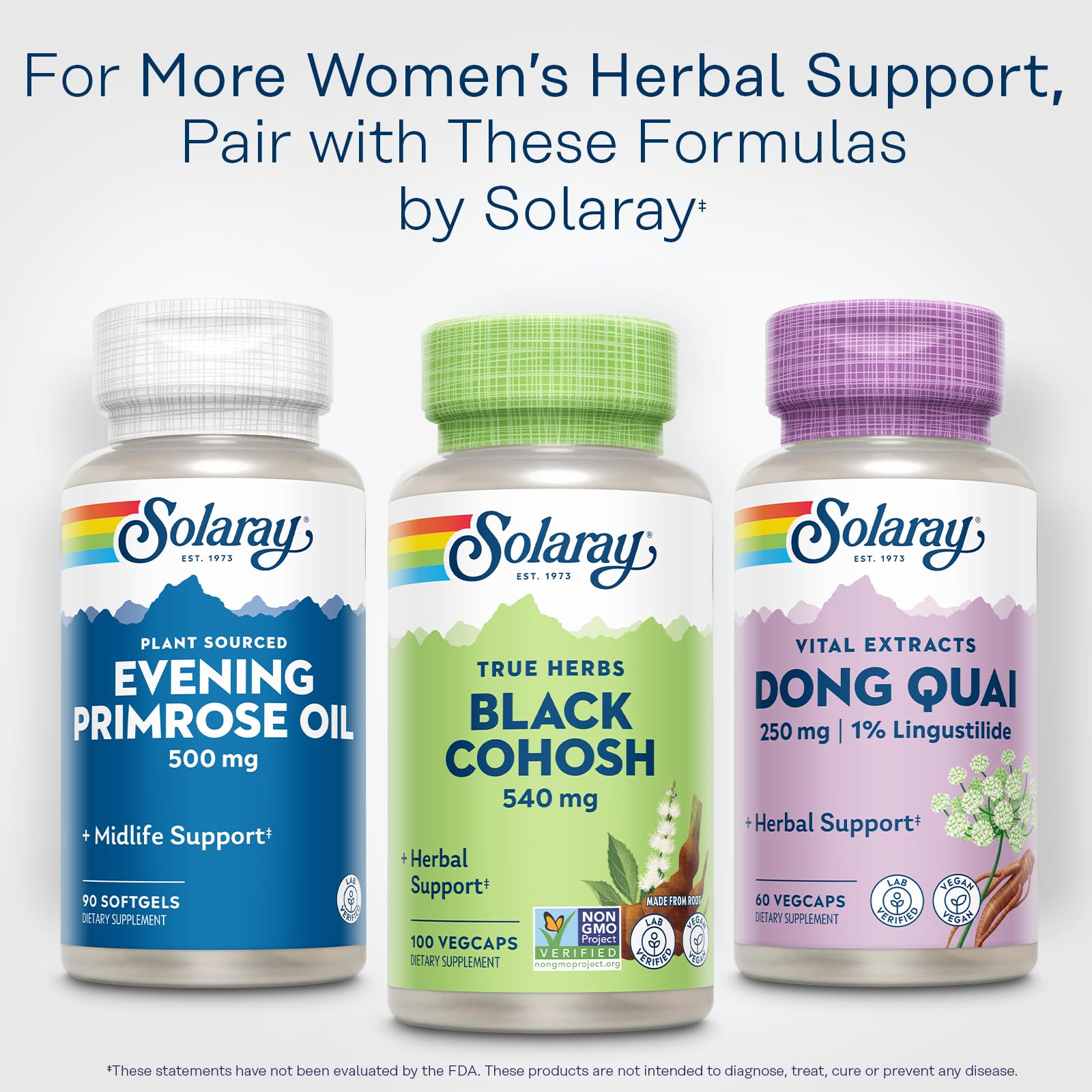 SOLARAY cohosh negro presentación de 100 cápsulas veganas