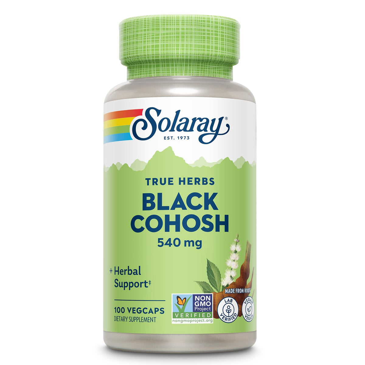 SOLARAY cohosh negro en cápsulas para bienestar femenino diario