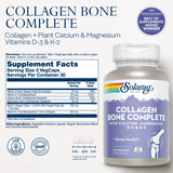 SOLARAY Colágeno Hueso Completo calcio y vitamina D3 para huesos sanos.