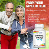 SOLARAY Colina e Inositol 250 mg: beneficios destacados para la estructura celular