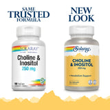SOLARAY Colina e Inositol 250 mg: cápsulas veganas para apoyo cognitivo
