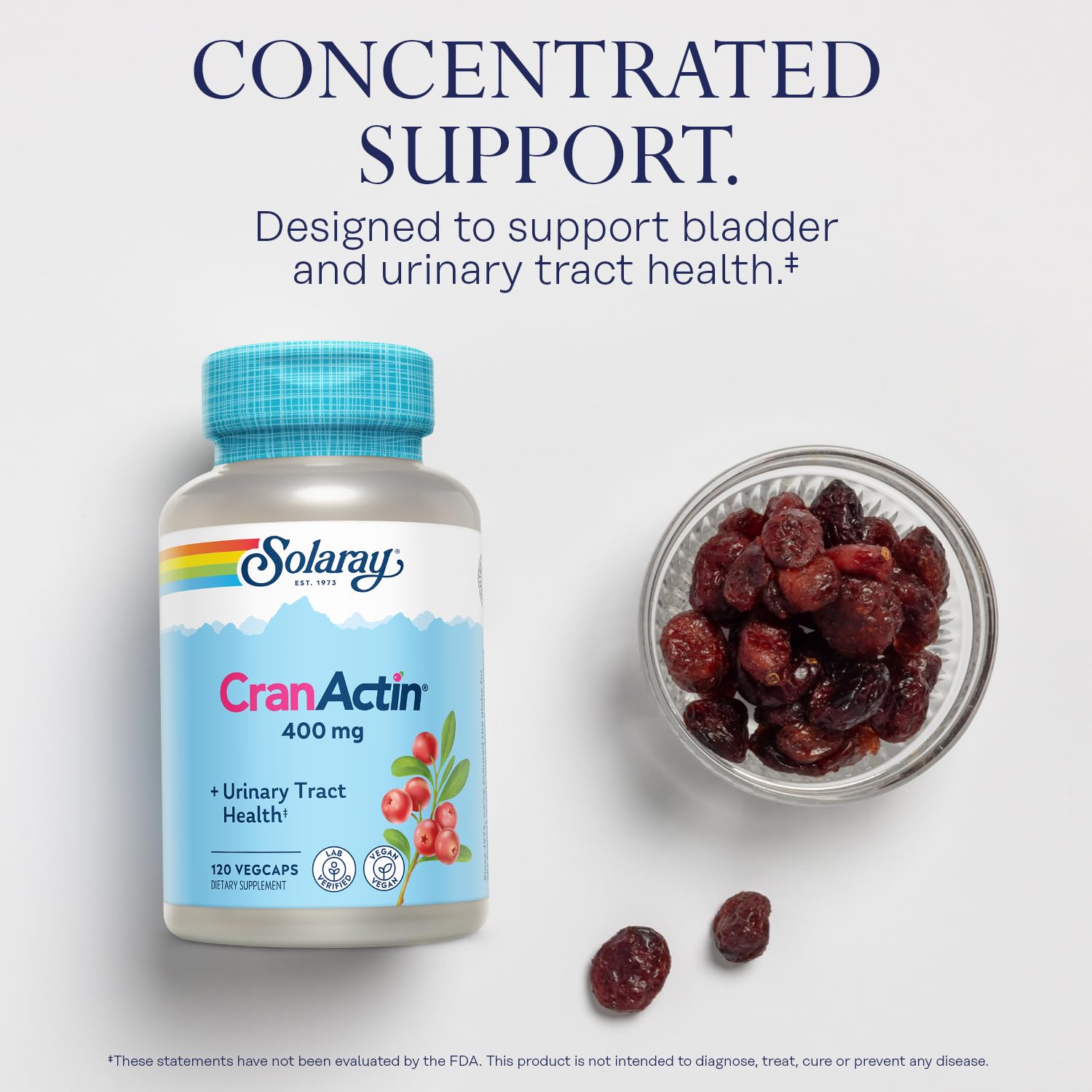 SOLARAY CranActin: etiqueta con extracto cranberry de alta concentración