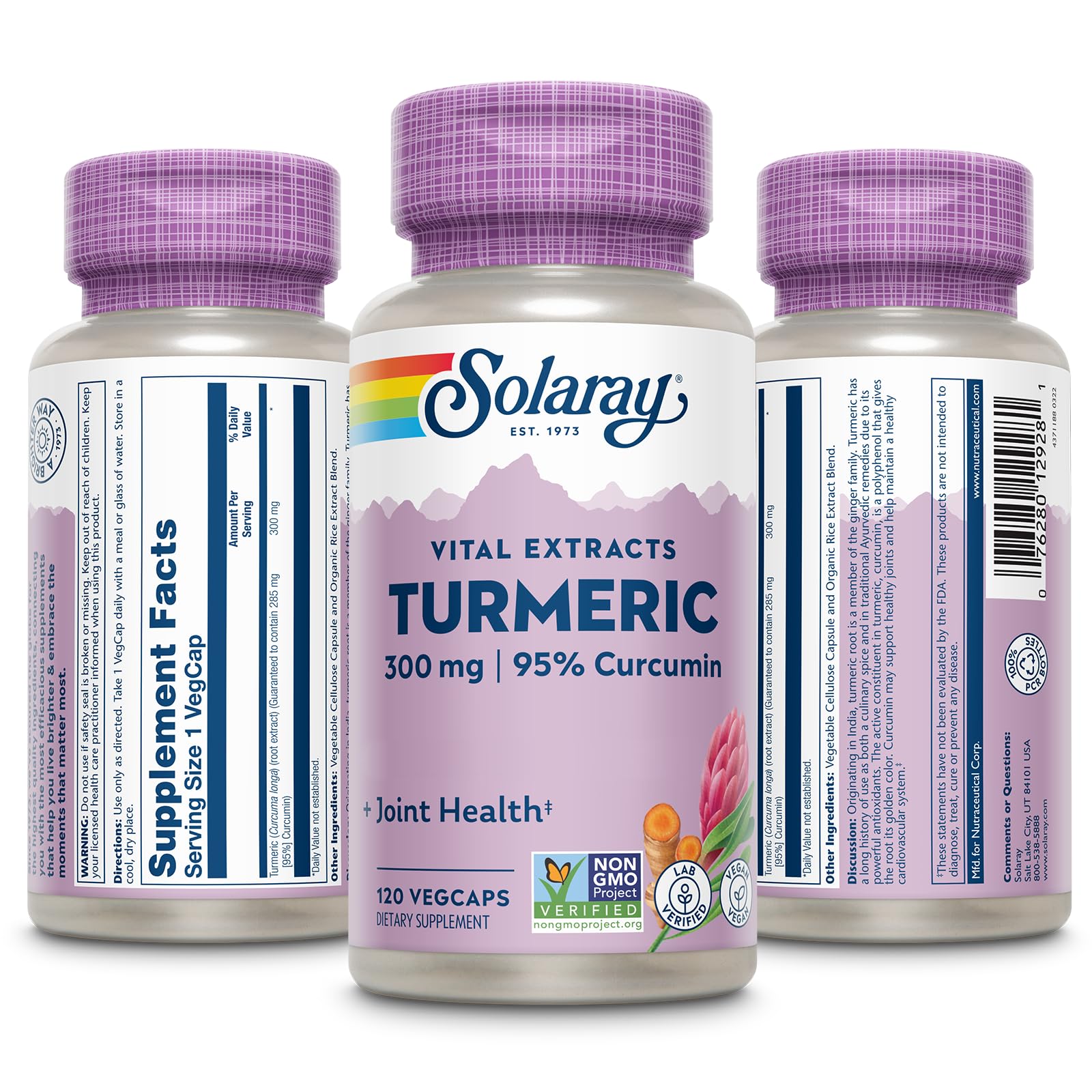 Solaray Curcuma cápsulas-detalle: cápsulas uniformes para consumo diario