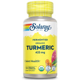 SOLARAY Cúrcuma Fermentada, botella de 500 mg para apoyar bienestar general.