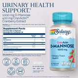 SOLARAY D-Mannose con CranActin: detalle de la etiqueta de calidad