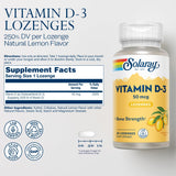 SOLARAY D3 pastillas sabor limón, fáciles de tomar y sabrosas.