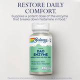 SOLARAY DAO Enzyme etiqueta de botella: información clara para una toma organizada durante la comida.