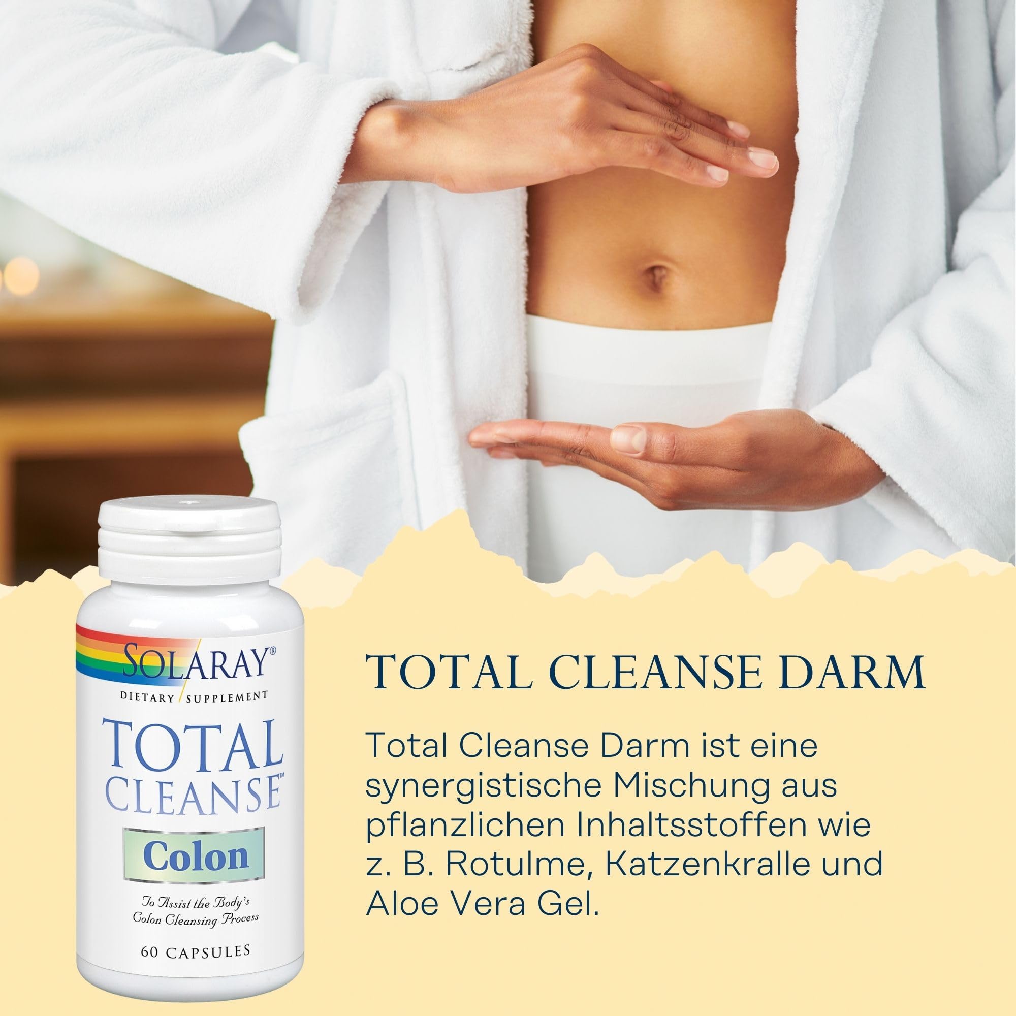 SOLARAY Desintoxicacion Total del Colon envase plastico para uso practico.