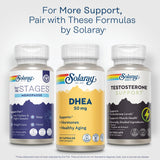 SOLARAY DHEA uso diario: complemento para bienestar sostenido.