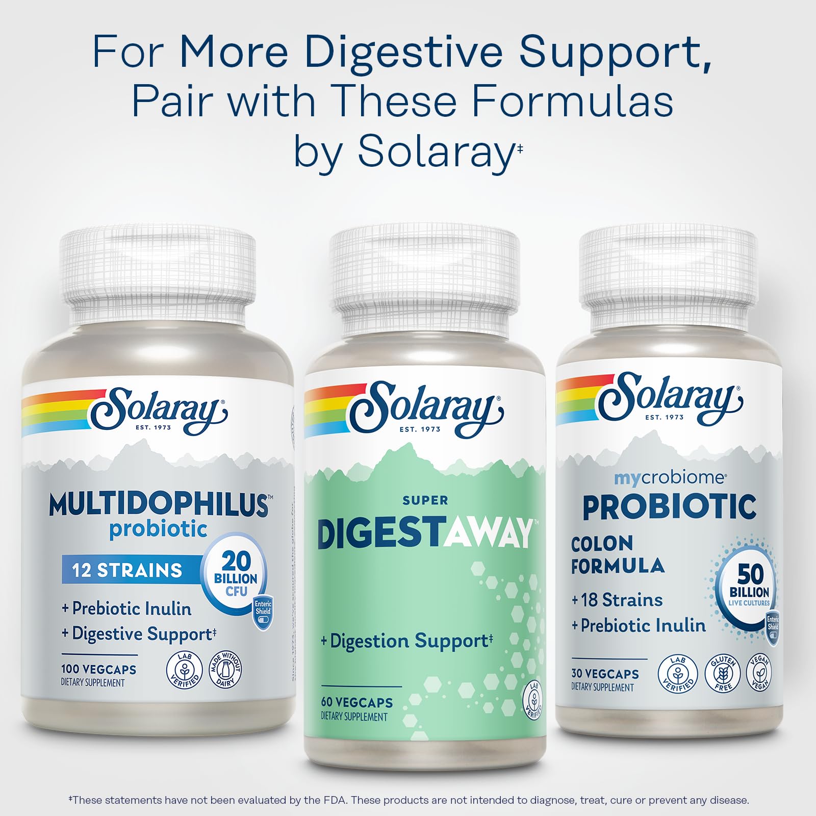 SOLARAY Suplemento digestivo para rituales de comida y bienestar.