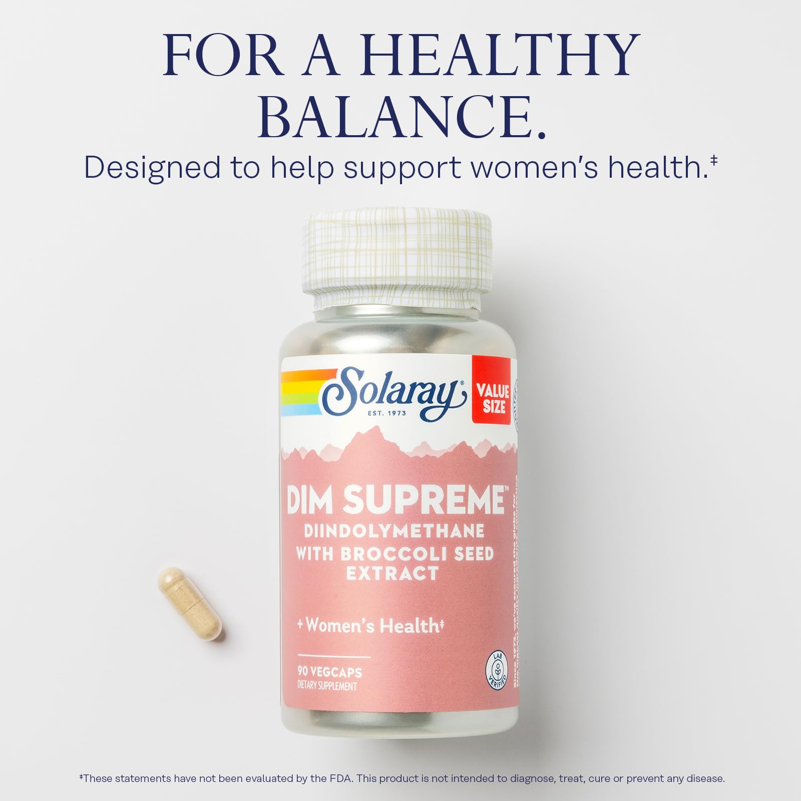 Capsulas vegetales SOLARAY DIM Supreme para uso diario.