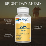 SOLARAY DL-fenilalanina cápsulas porción para consumo diario.