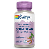 SOLARAY Dopabean botella-dosis muestra la dosificación diaria para tu bienestar