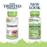 SOLARAY Echinácea Angustifolia y Purpurea, etiqueta y envase para bienestar diario