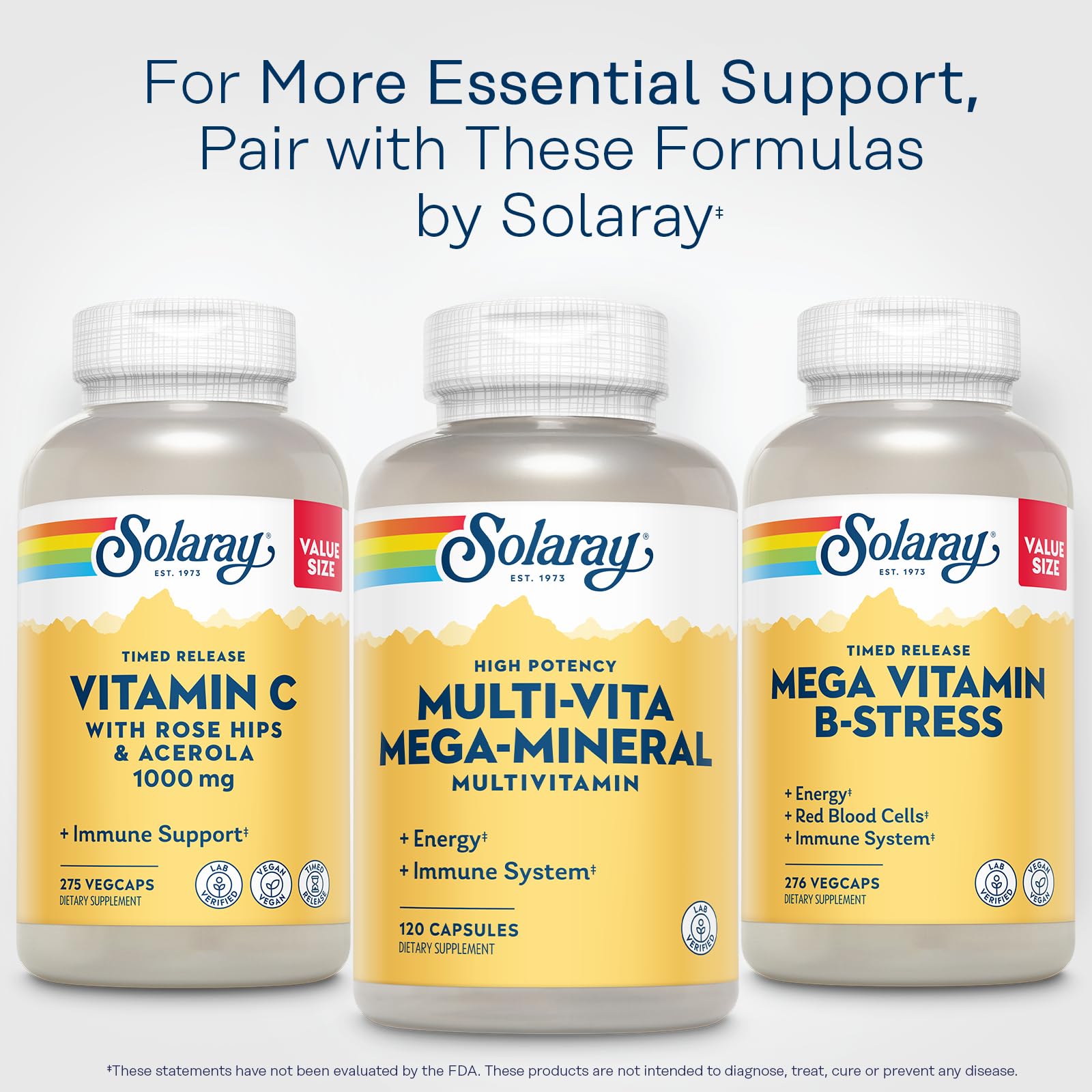 SOLARAY Multi-Vita Mega-Mineral etiqueta, beneficios para hombres y mujeres.