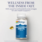 SOLARAY Etiqueta de producto Grosella Negra con lista de beneficios