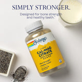 Solaray etiqueta nutricion destaca calcio y magnesio para huesos fuertes