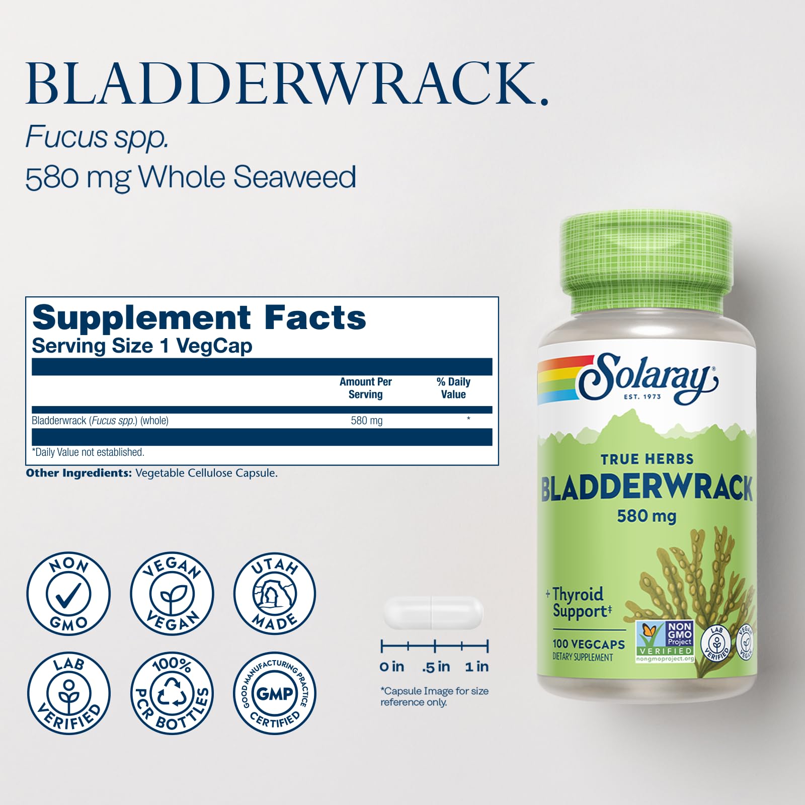 Etiqueta SOLARAY con información de ingredientes y beneficios.
