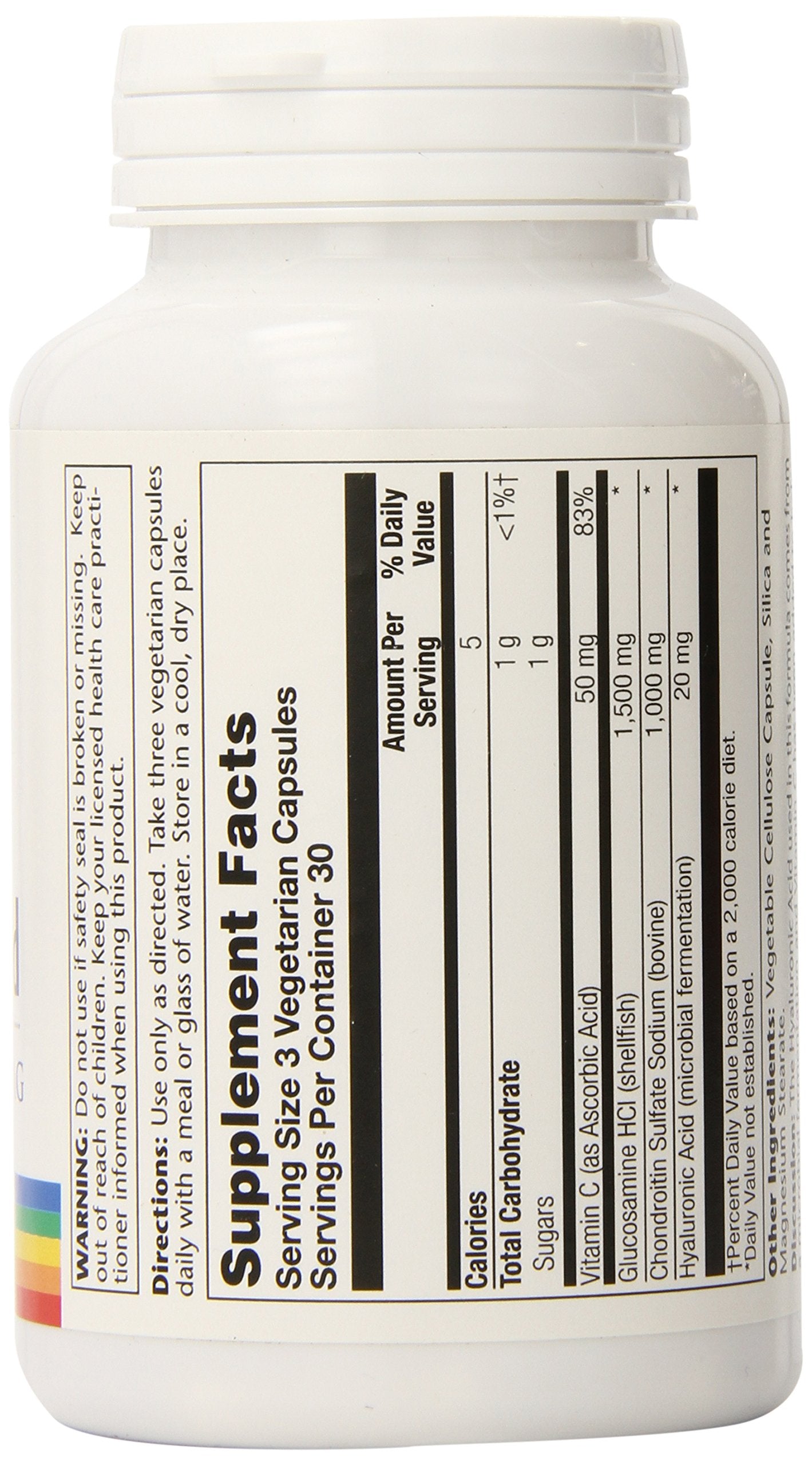 SOLARAY Etiqueta Vitamina C 50 mg: mejora absorción para articulaciones.