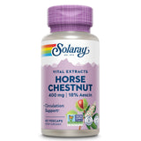 SOLARAY extracto castano de indias 400 mg, enfoque botella, posible apoyo circulatorio.