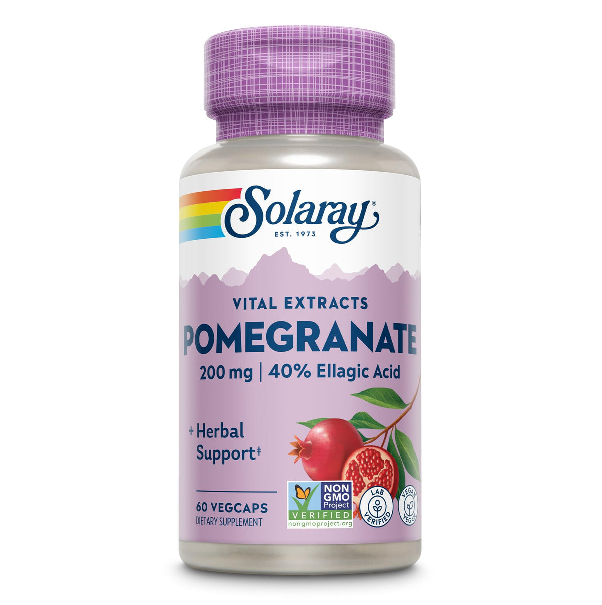 SOLARAY Extracto de Granada Cápsulas: apoyo antioxidante para uso diario