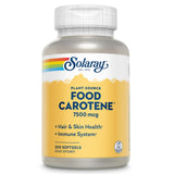SOLARAY Food Carotene: botella con cápsulas blandas para bienestar general.