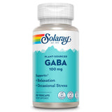 SOLARAY GABA de origen vegetal en botella de 100 mg para relajación diaria.