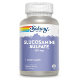 SOLARAY glucosamina sulfato 500 mg, botella frontal, posible apoyo a la salud articular.