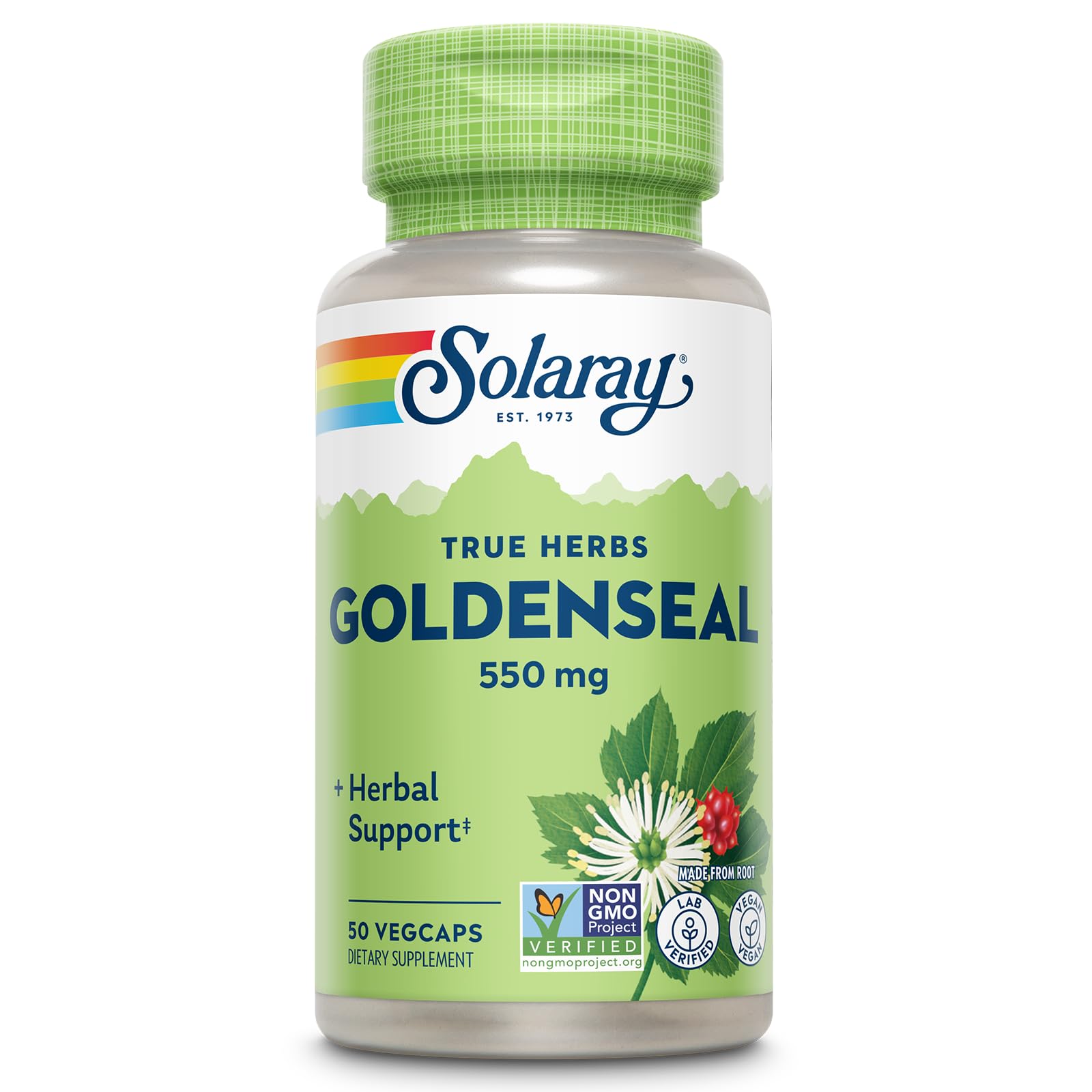 SOLARAY Goldenseal: cápsulas en frasco para apoyo diario del bienestar