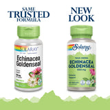 SOLARAY Goldenseal raíz dorada en frasco, uso tradicional para apoyo estacional.