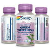 SOLARAY Green Coffee Bean Extract: etiqueta con ingredientes y uso diario.